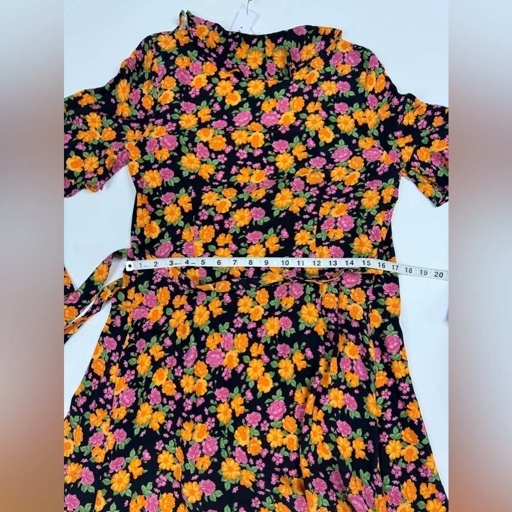 NWT Topshop Rose Ruffle Wrap Mini Dress Size 10 - Picture 7 of 13